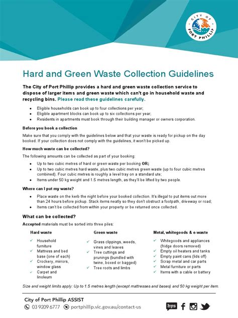 Hard waste guidelines 2021 .